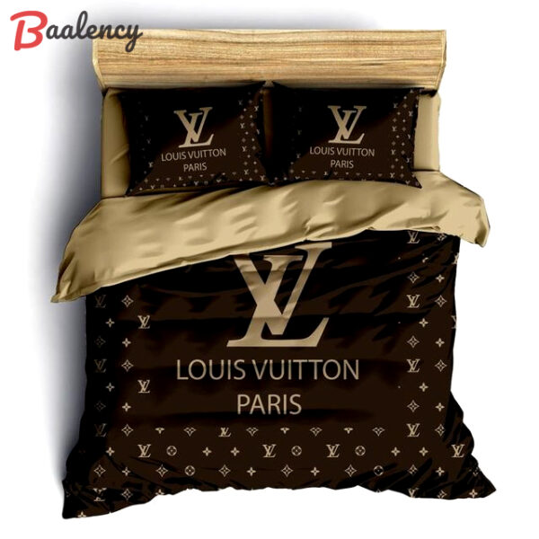 Louis vuitton brown luxury brand bedding set for bedroom luxury bedspread duvet cover set with pillowcases home decoration Bedding Sets