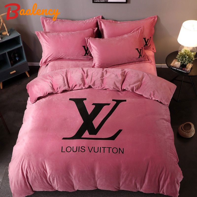 Lv type 129 bedding sets duvet cover lv bedroom sets luxury brand bedding Bedding Sets