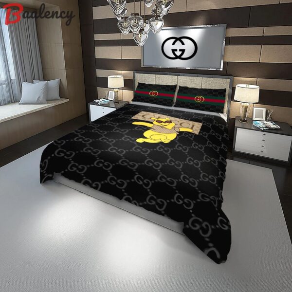 Gucci bear fashion logo luxury brand premium bedding sets,bed sets, bedroom sets, comforter sets, duvet cover, bedspread Bedding Sets