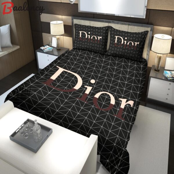 Dior black fashion luxury brand premium bedding set bedroom decor , thanksgiving decorations for home 01 best luxury bed sets gift Bedding Sets