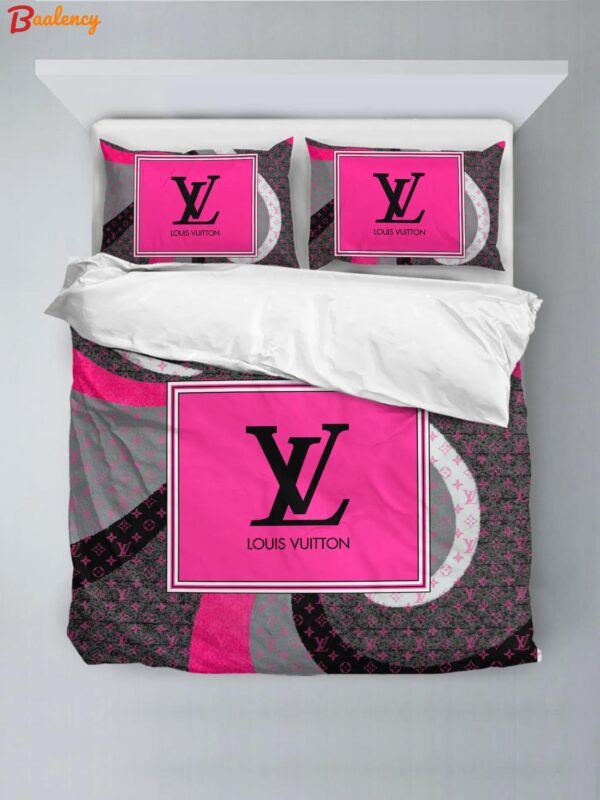 Louis vuitton pink grey and black bedding sets duvet cover bedroom luxury brand bedding customized bedroom#bedding#home decor Bedding Sets