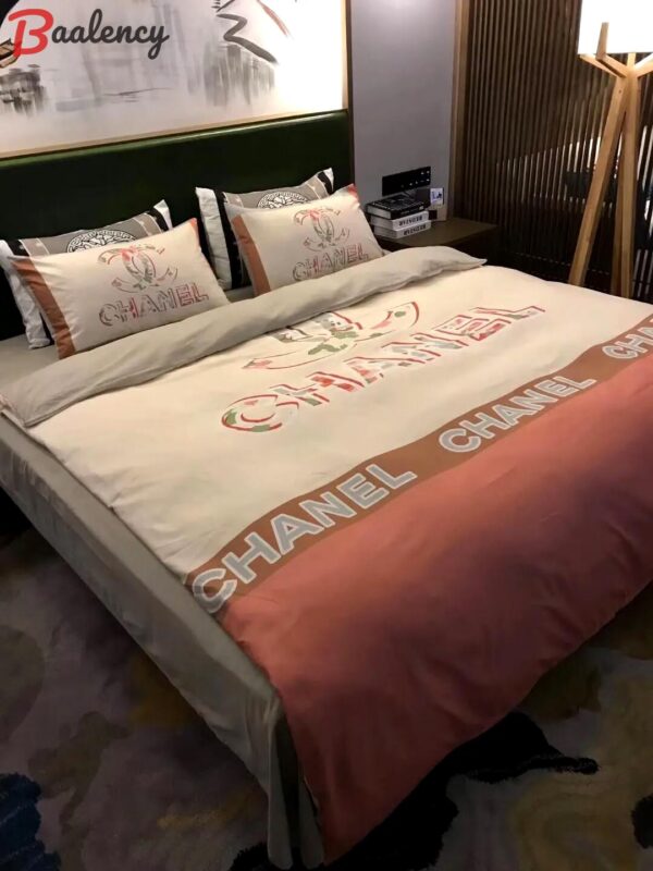 Chanel hot bedding 3d printed bedding sets quilt sets duvet cover luxury brand bedding decor bedroom sets best luxury bed sets gift thankgivings and christmas Bedding Sets