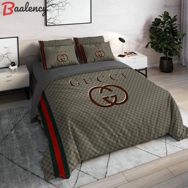 Gucci khaki luxury brand high end premium bedding set for bedroom luxury bedspread duvet cover set with pillowcases home decoration Bedding Sets