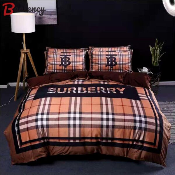 Burberry luxury logo fashion brand premium bedding sets, bedroom decor , thanksgiving decorations for home Bedding Sets