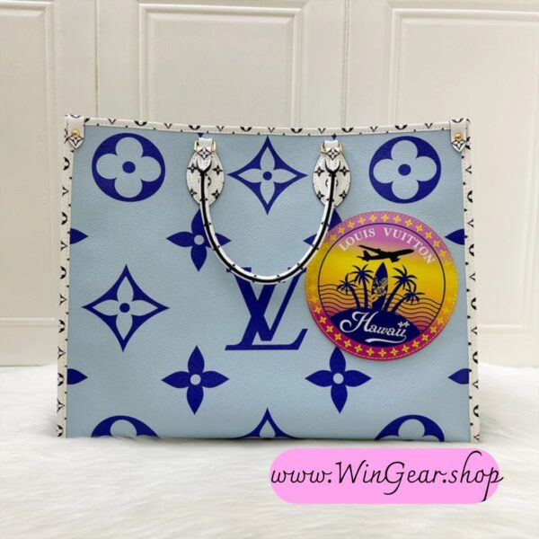Louis Vuitton Women's Leather Handbag Limited edition Handbag "Onthego GM Giant Hawaii Blue Monogram"- WinGear.shop-LVHB_032 - Image 2