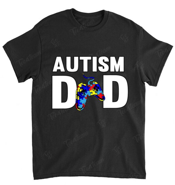 Father's Day Gamer Autism Awareness Papa Dad T Shirt for Men