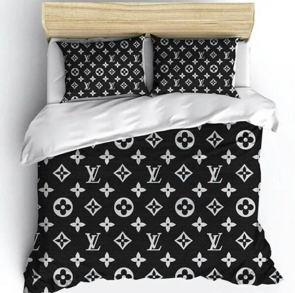 Louis vuiton black luxury fashion brand bedding sets Bedding Sets