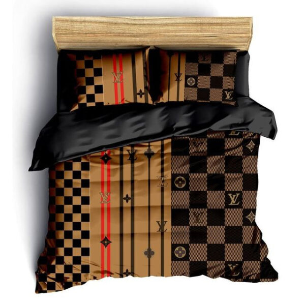 Louis vuitton new luxury brand bedding set for bedroom luxury bedspread duvet cover set with pillowcases home decoration Bedding Sets