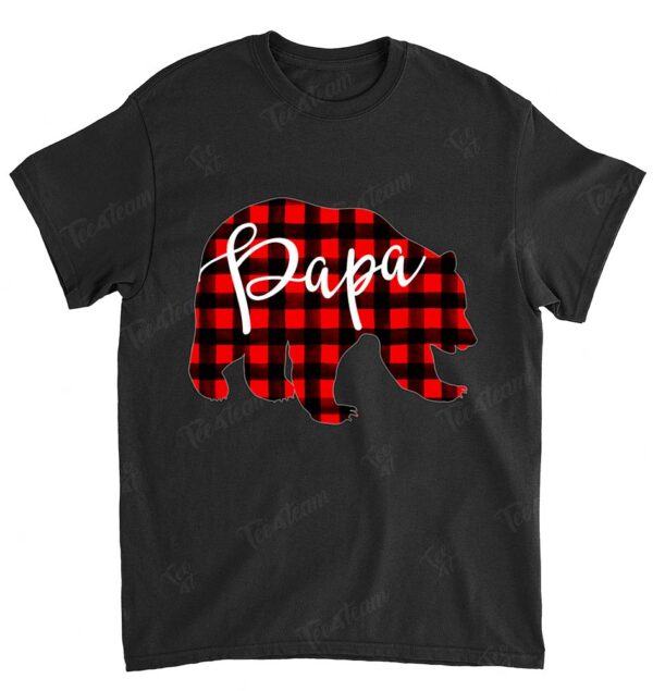 Mens Red Plaid Papa Bear Shirt Matching Pajama Family Buffalo Dad