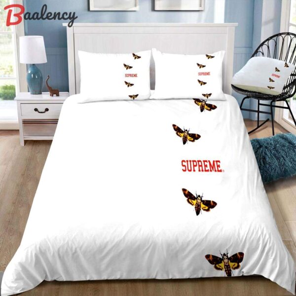 Supreme butterfly white luxury brand premium bedding sets,bed sets, bedroom sets, comforter sets, duvet cover, bedspread Bedding Sets